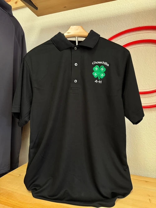 Chowchilla 4-H Black Polo with Embroidered Logo