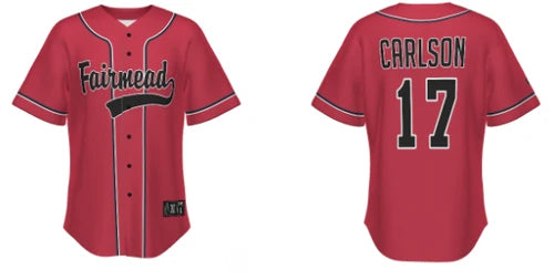 Staff Red Baseball Sublimated Jersey