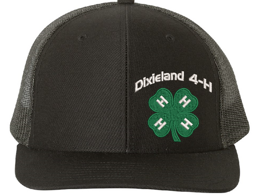 Black Dixieland 4-H Embroidered Trucker Hat