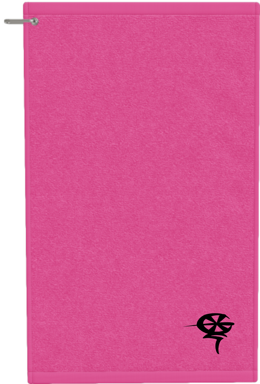 Embroidered Pink Golf Towel
